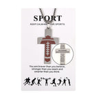 Collar de Cruz Estilo Deportivo de Fútbol "Ora por Bendiciones"