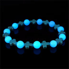 Pulsera de Cruz de Turquesa con Perlas Luminosas