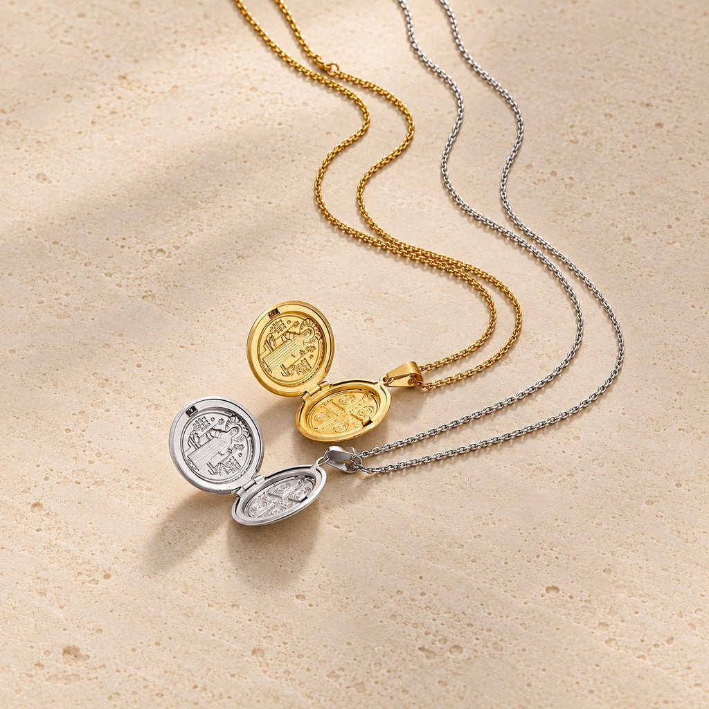 Classic St. Benedict Pendant Titanium Necklace