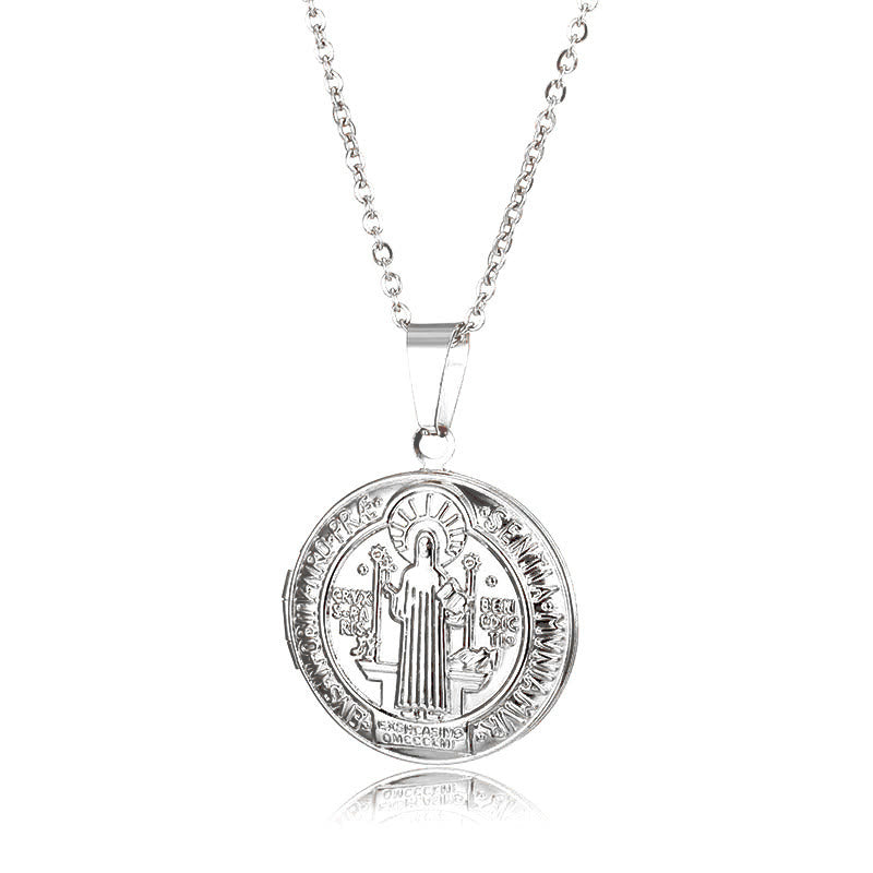 Collar de Titanio con Dije Clásico de San Benito