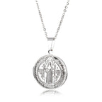 Collar de Titanio con Dije Clásico de San Benito