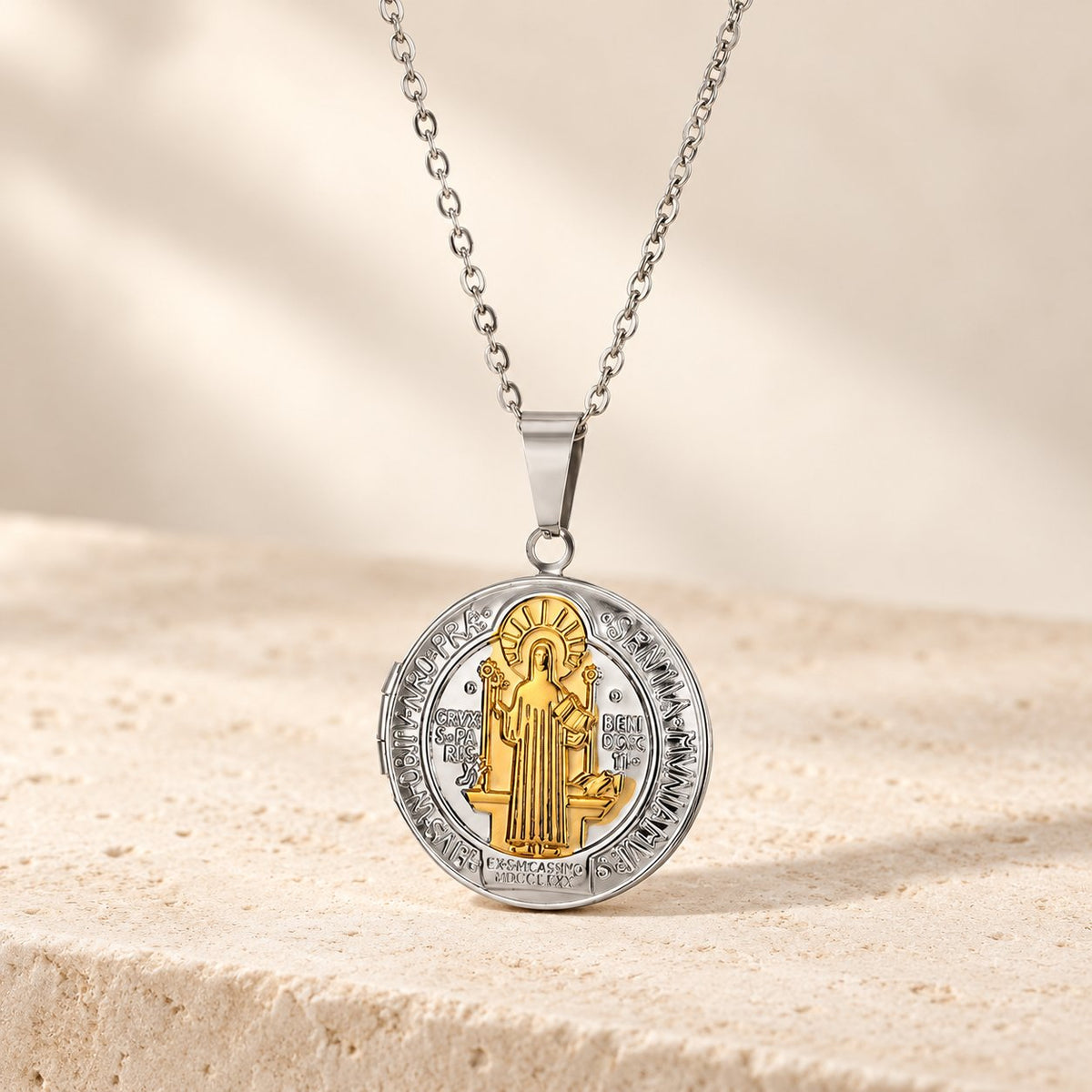 Classic St. Benedict Pendant Titanium Necklace