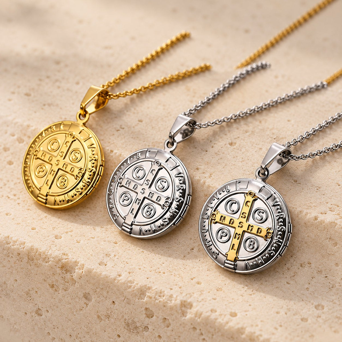 Classic St. Benedict Pendant Titanium Necklace