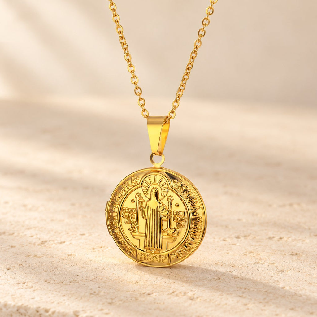 Classic St. Benedict Pendant Titanium Necklace