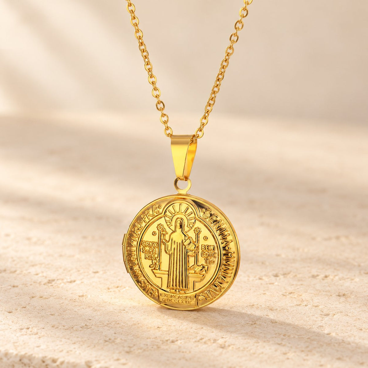 Classic St. Benedict Pendant Titanium Necklace