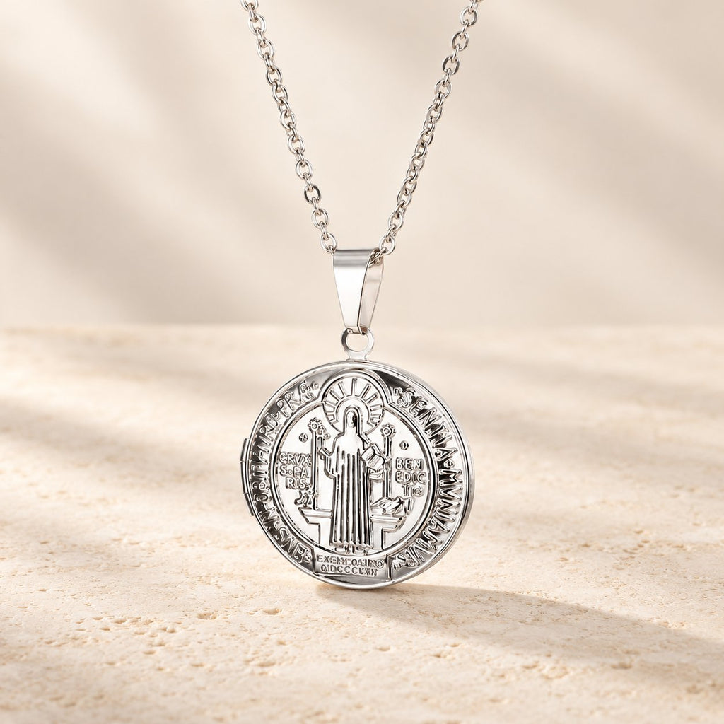 Classic St. Benedict Pendant Titanium Necklace