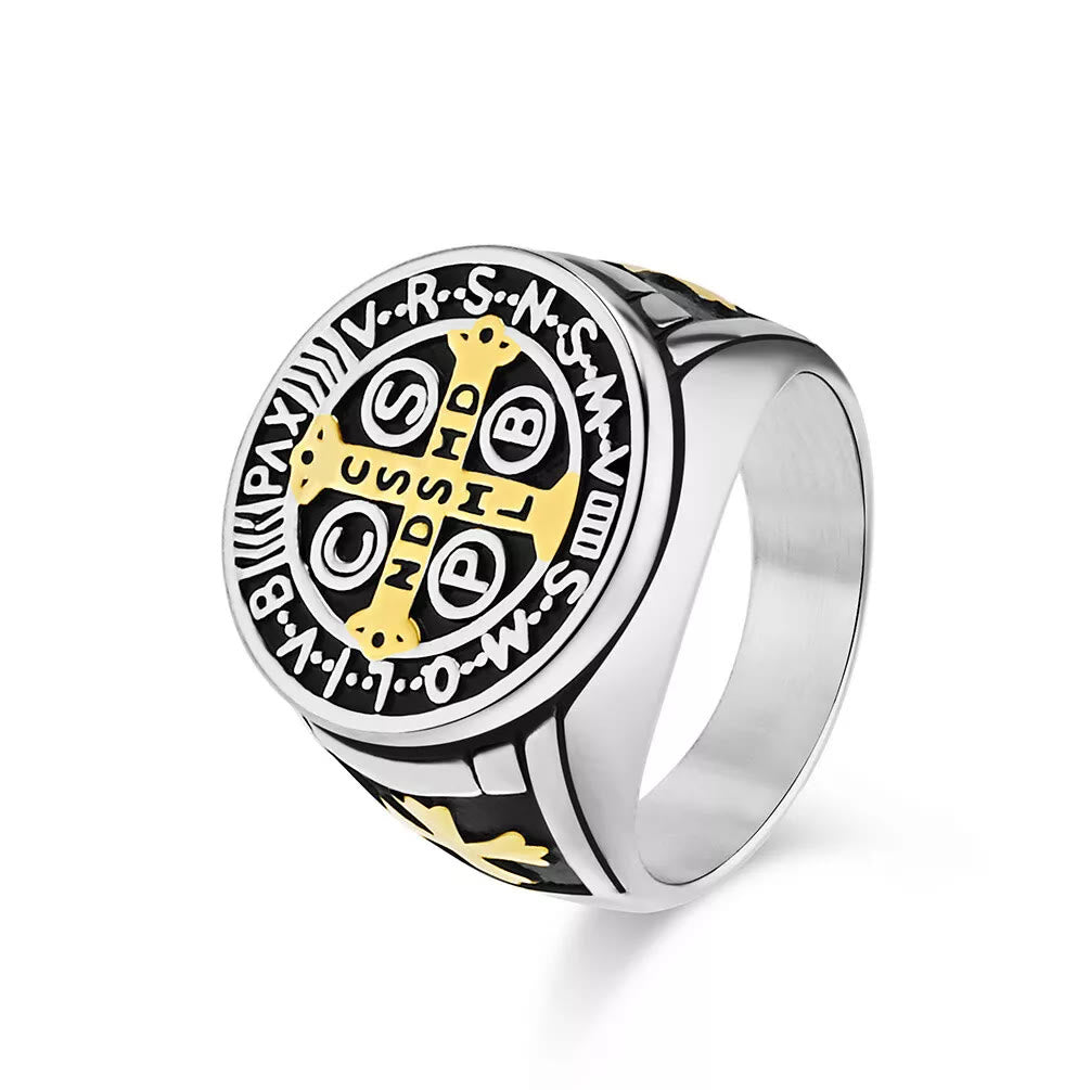 Anillo de Titanio San Benito el Protector