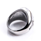 Anillo Católico de Acero Inoxidable con la Virgen María y Signo de Cruz