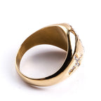 Anillo Católico de Acero Inoxidable con la Virgen María y Signo de Cruz