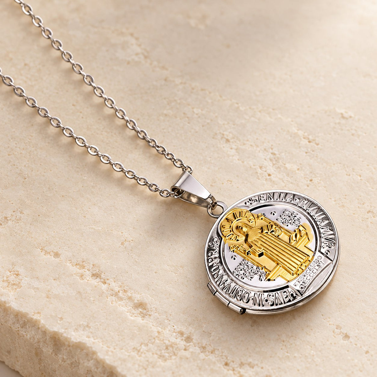 Classic St. Benedict Pendant Titanium Necklace