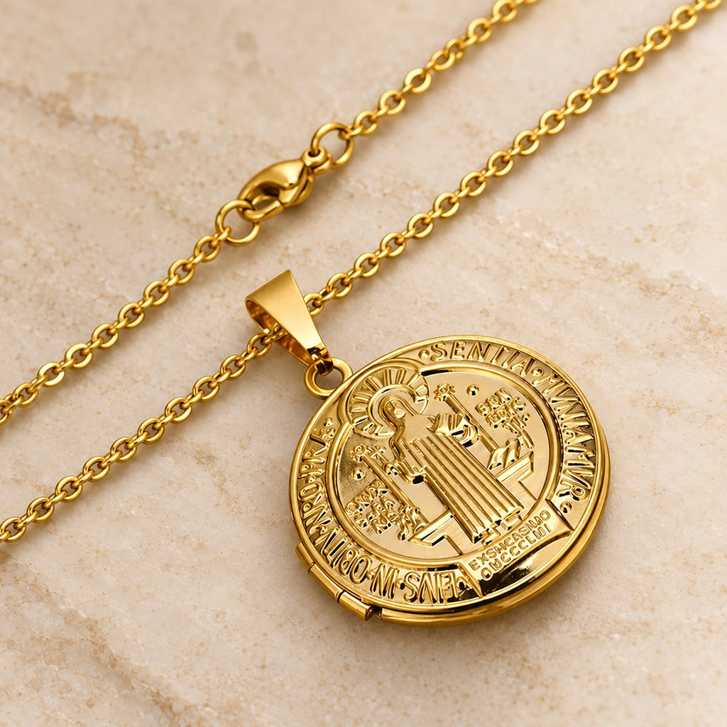 Classic St. Benedict Pendant Titanium Necklace