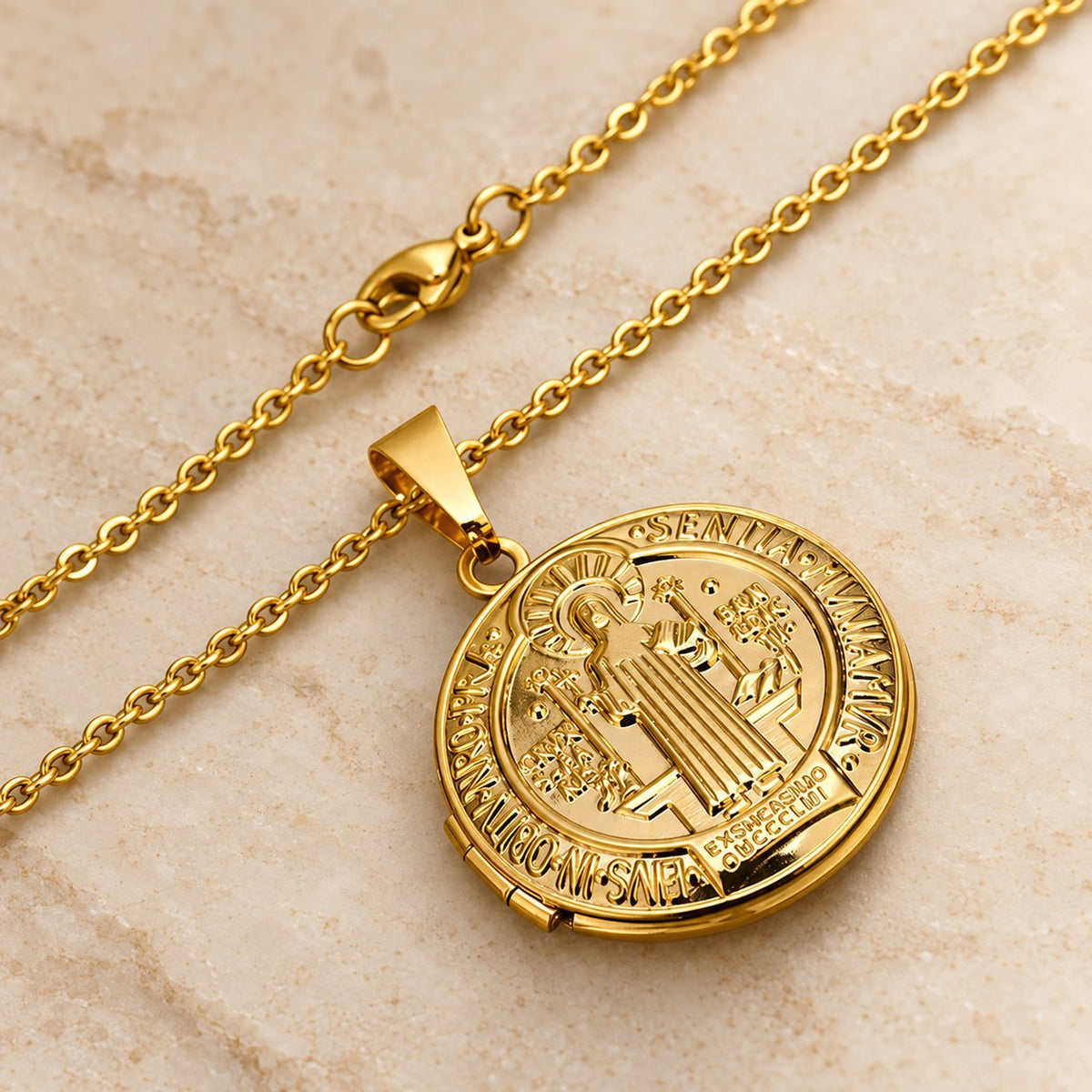 Classic St. Benedict Pendant Titanium Necklace