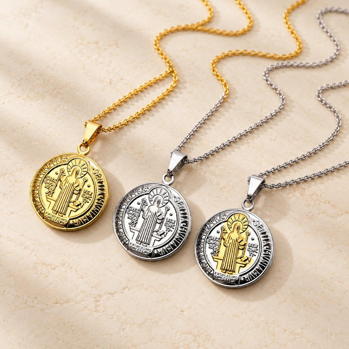 Classic St. Benedict Pendant Titanium Necklace