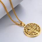 Collar con Dije Calado del Símbolo de San Benito