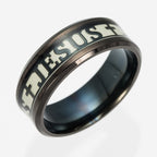 Anillo de Acero Inoxidable con "JESÚS" Luminoso