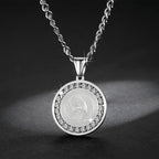 Collar de Titanio con Dije de la Virgen María y Circonia