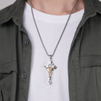 Collar Crucifijo con Símbolo de San Benito