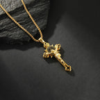 Collar Crucifijo con Símbolo de San Benito