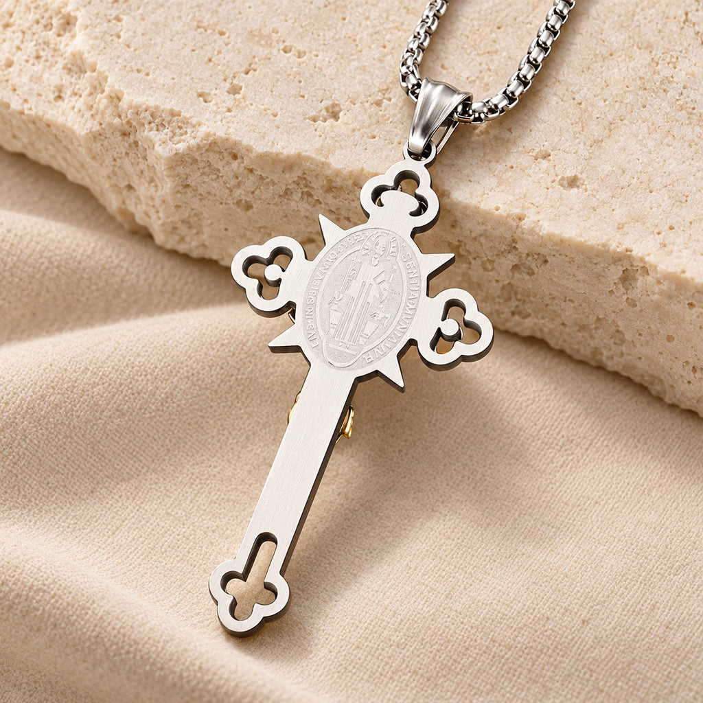 St. Benedict Symbol Crucifix Necklace