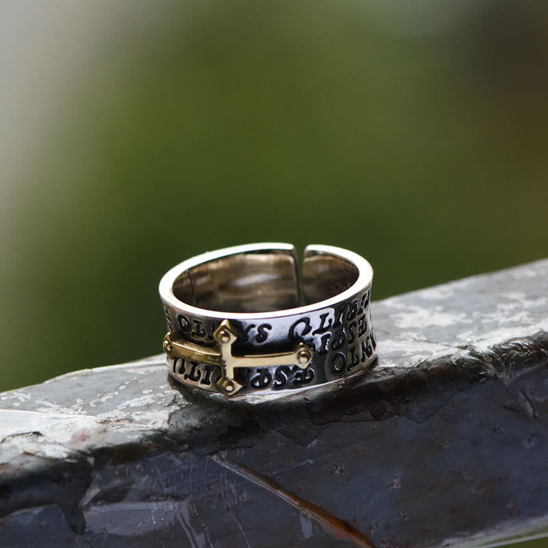 Anillo Ajustable de Cruz