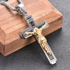 Collar de Titanio con Crucifijo de Jesús Artesanal