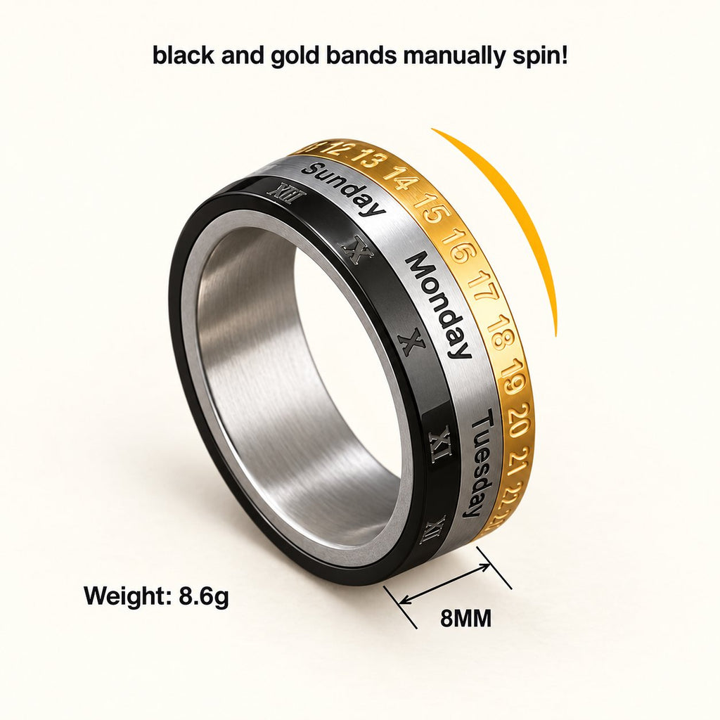 "The Genesis" Time and Date Ring