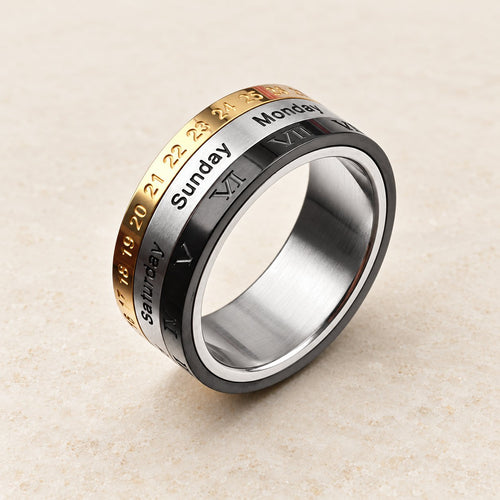 "The Genesis" Time and Date Ring