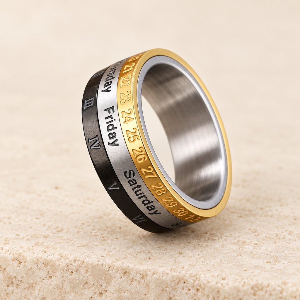 "The Genesis" Time and Date Ring