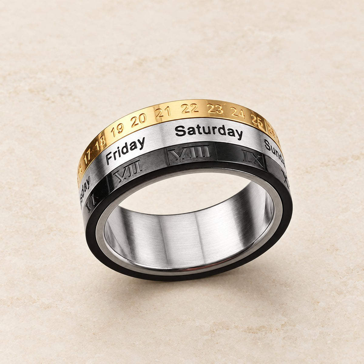 "The Genesis" Time and Date Ring