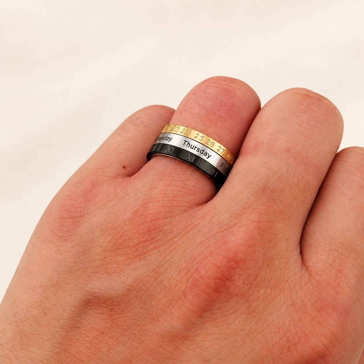 "The Genesis" Time and Date Ring