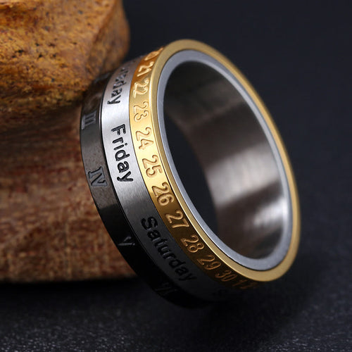 Anillo "El Génesis" de Fecha y Hora: Los Siete Días de la Creación