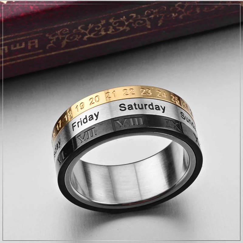 Anillo "El Génesis" de Fecha y Hora: Los Siete Días de la Creación