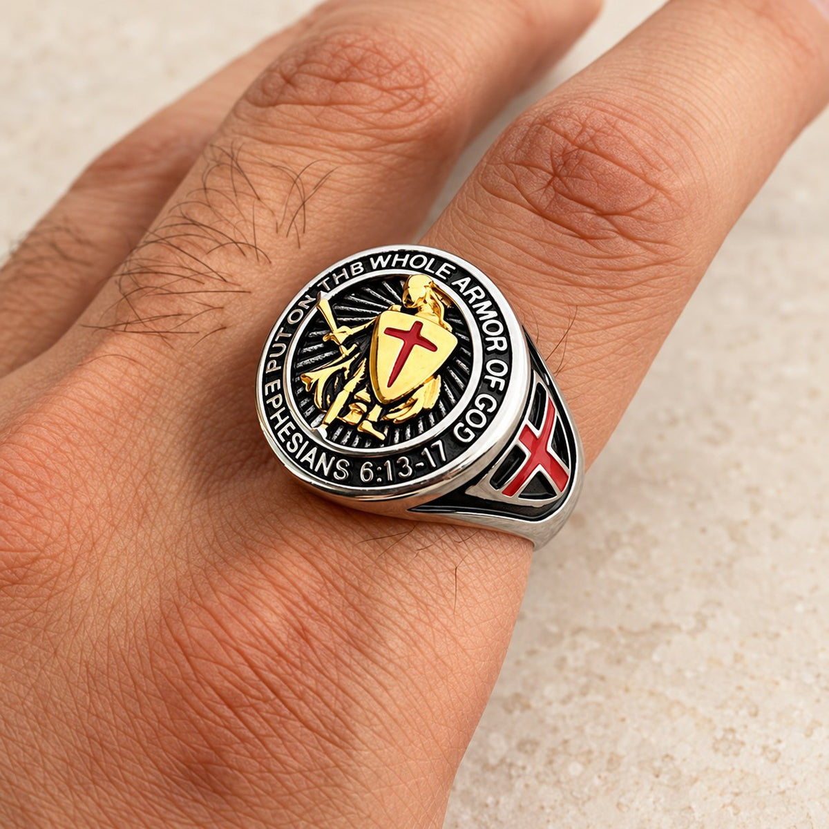 Knight's Armor Shield Protection Titanium Ring