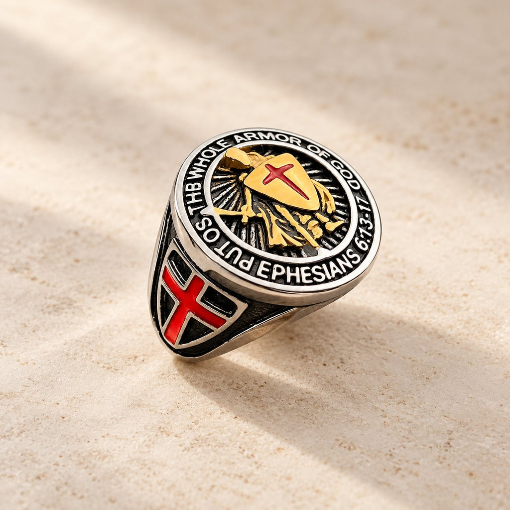 Knight's Armor Shield Protection Titanium Ring