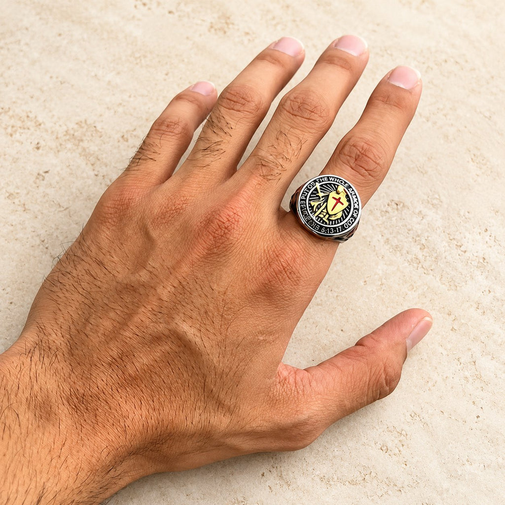 Knight's Armor Shield Protection Titanium Ring