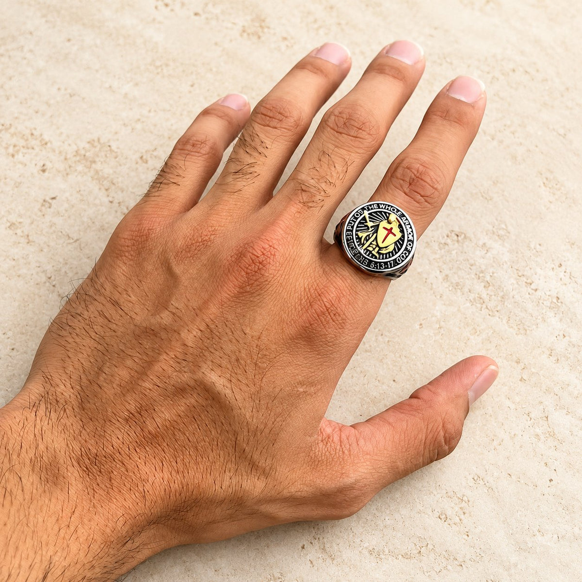 Knight's Armor Shield Protection Titanium Ring