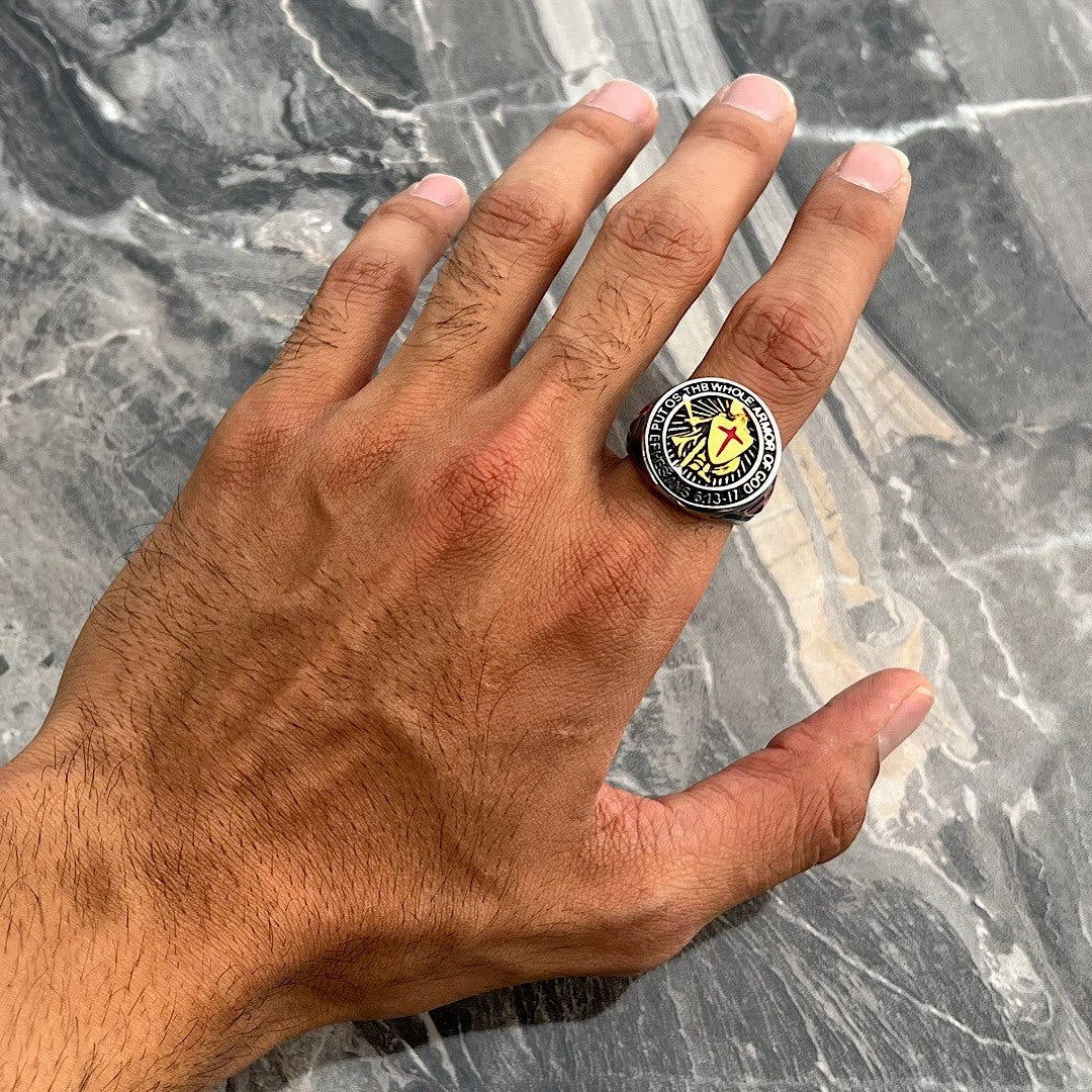 Anillo de Titanio Escudo Protector de Armadura de Caballero