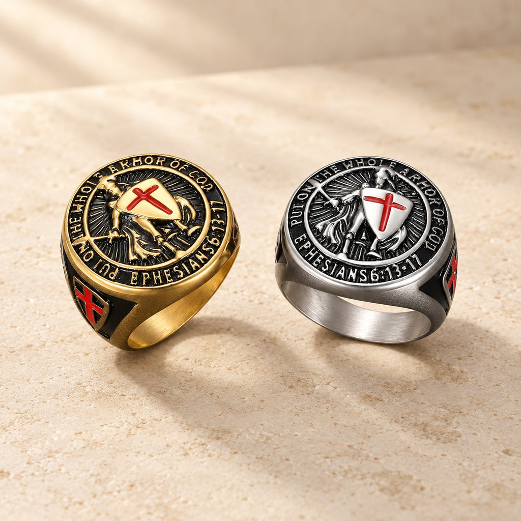 Knight's Armor Shield Protection Titanium Ring