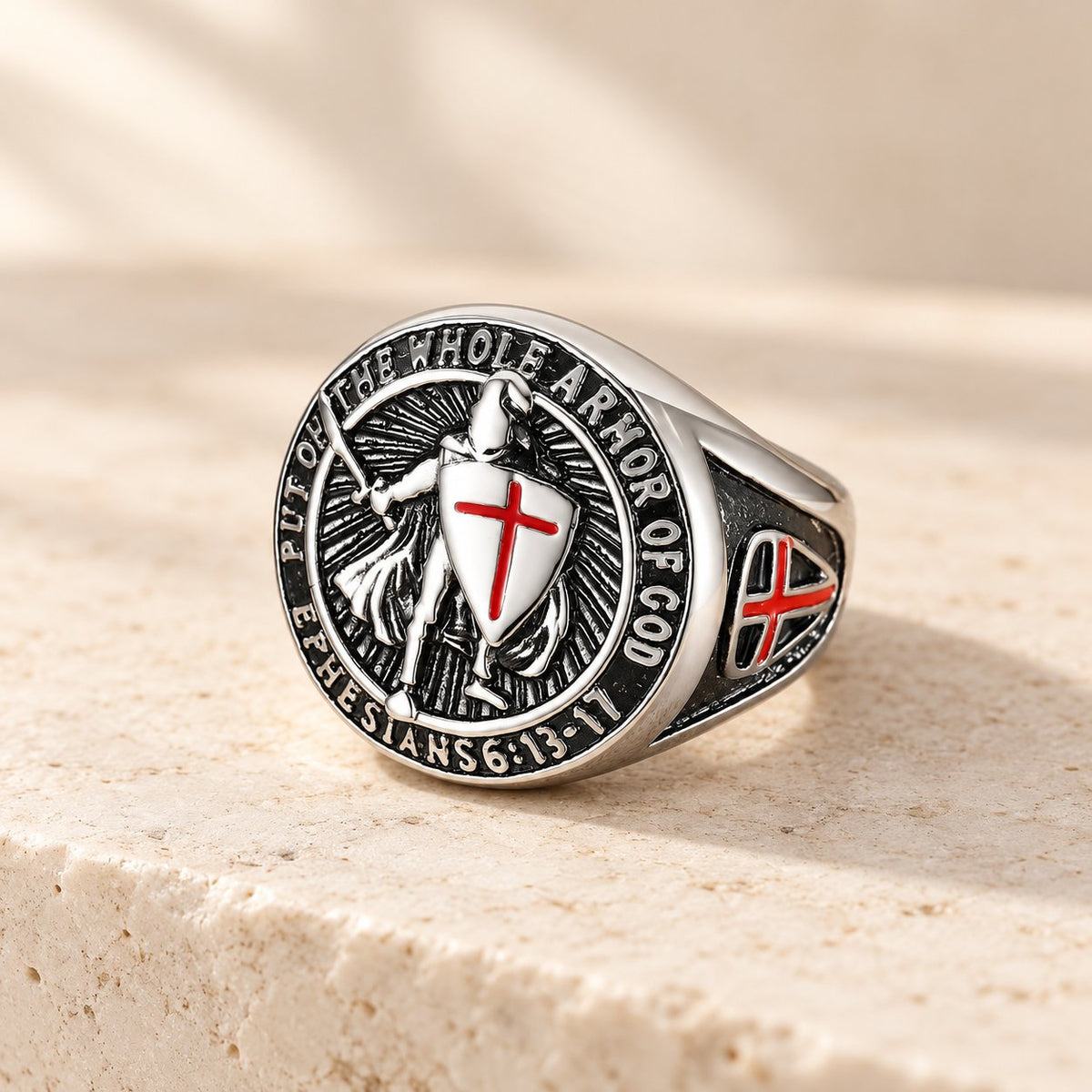 Knight's Armor Shield Protection Titanium Ring