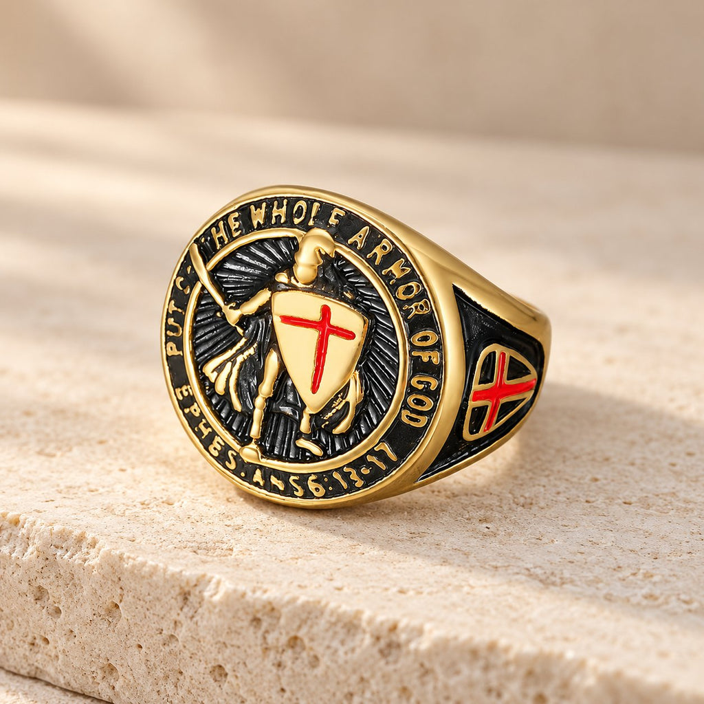 Knight's Armor Shield Protection Titanium Ring