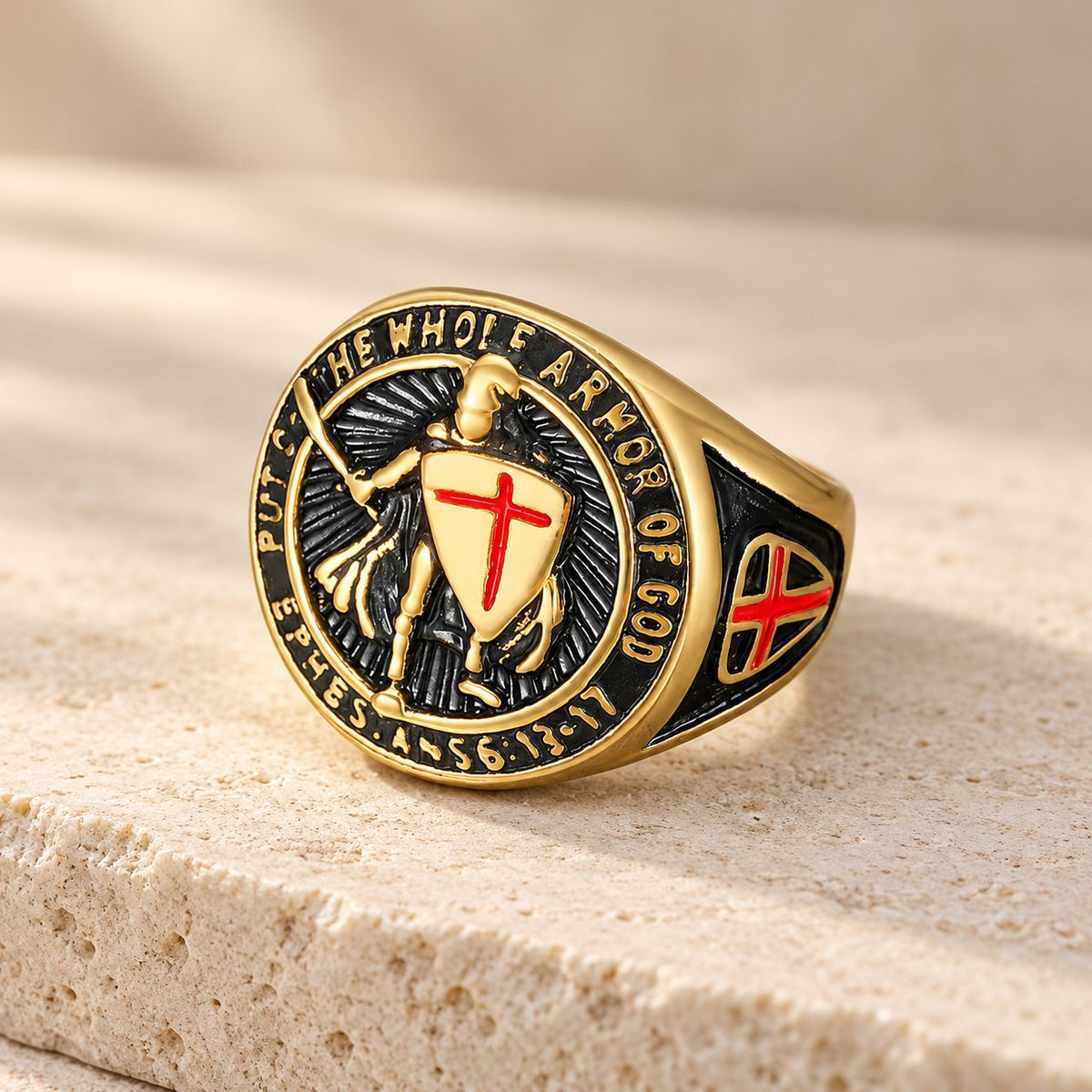 Knight's Armor Shield Protection Titanium Ring