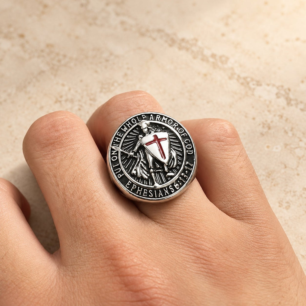 Knight's Armor Shield Protection Titanium Ring