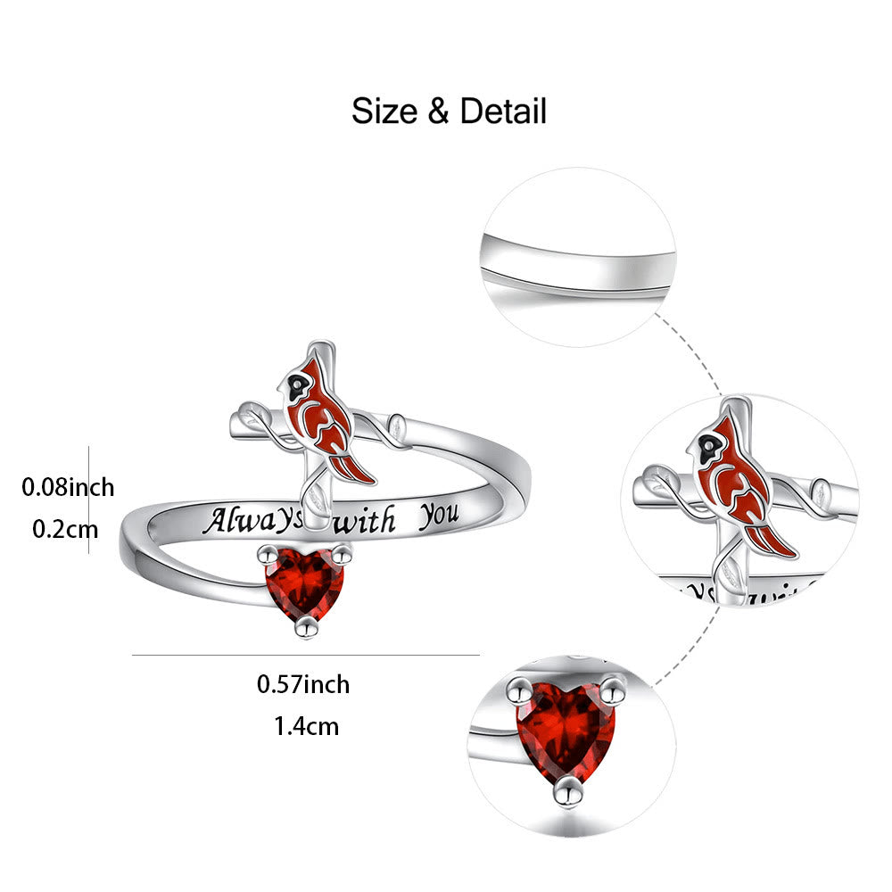 La Vitalidad de Jesús: Anillo Ajustable con Cardenal Rojo