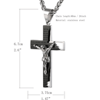 Collar de Cadena de Acero Inoxidable con Dije de Oración Bíblica y Crucifijo