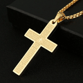 Collar de Acero Inoxidable con Dije de Cruz del Padre Nuestro