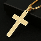 Collar de Acero Inoxidable con Dije de Cruz del Padre Nuestro