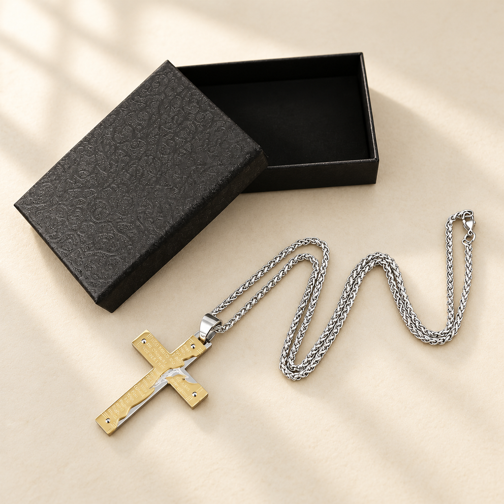 Jesus Crucifix Religion Cross Pendant Necklace