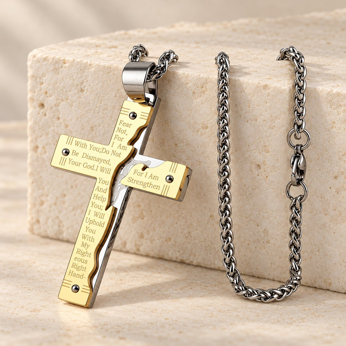 Jesus Crucifix Religion Cross Pendant Necklace