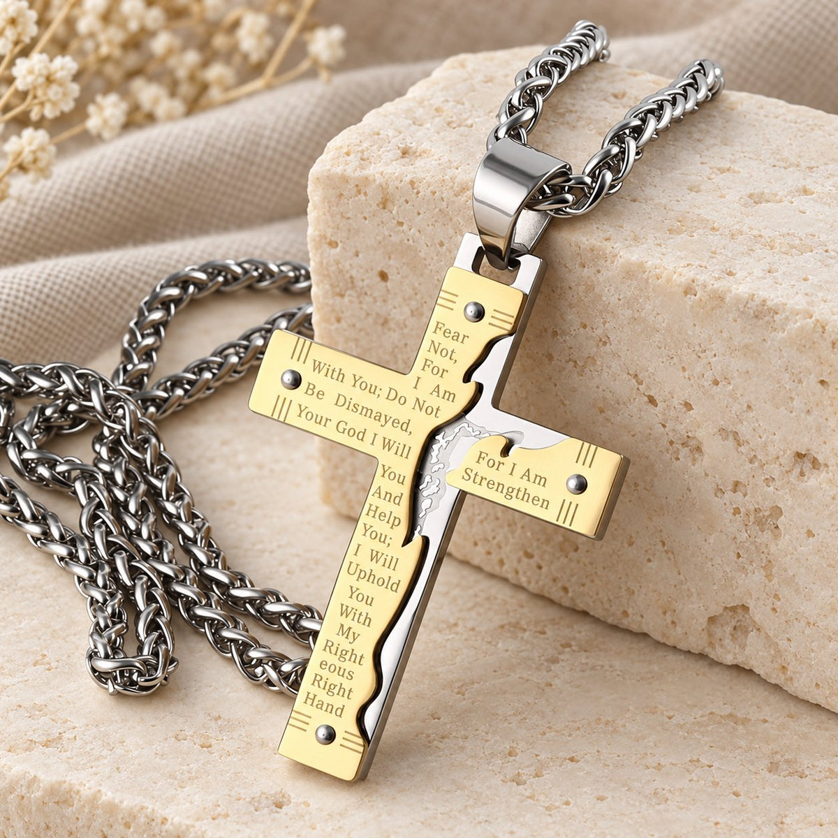 Jesus Crucifix Religion Cross Pendant Necklace