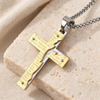 Jesus Crucifix Religion Cross Pendant Necklace